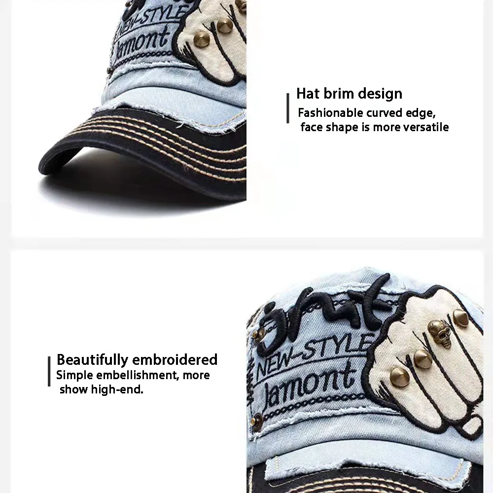 Модная бейсболка с вышивкой в виде черепа заклепками хлопковая Повседневная