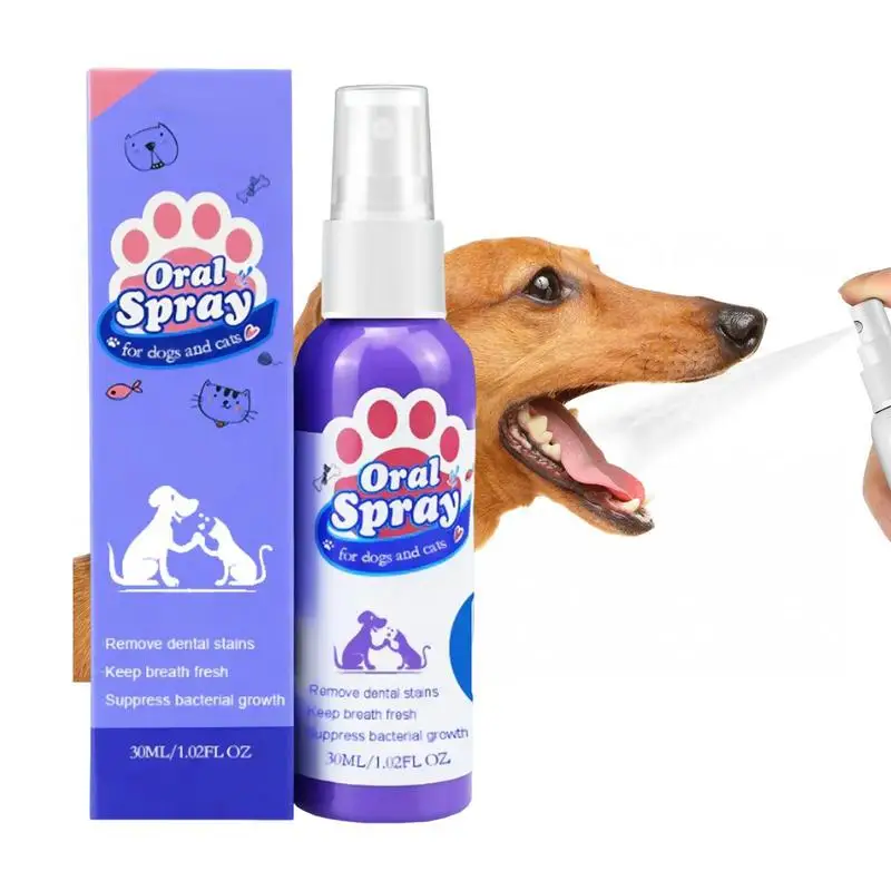 

Dog Breath Freshener Spray 30ML Dogs Dental Spray Halitosis Dog Mouth Wash Pets Long Lasting Breath Care Spray Pet Supplies