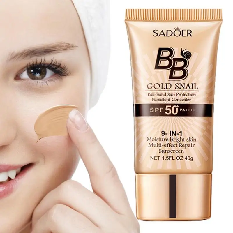 

Gold Snail Sunscreen BB Cream Makeup Foundation SPF 50 Sun Block Long Lasting Waterproof Face Whitening Foundation BB Cream