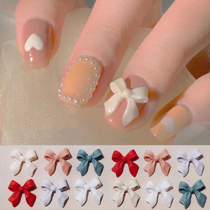 

50/100 шт. новые универсальные 3D украшения для ногтевого дизайна с бантом Стразы полимерные аксессуары для маникюра Инструменты для творчеств...