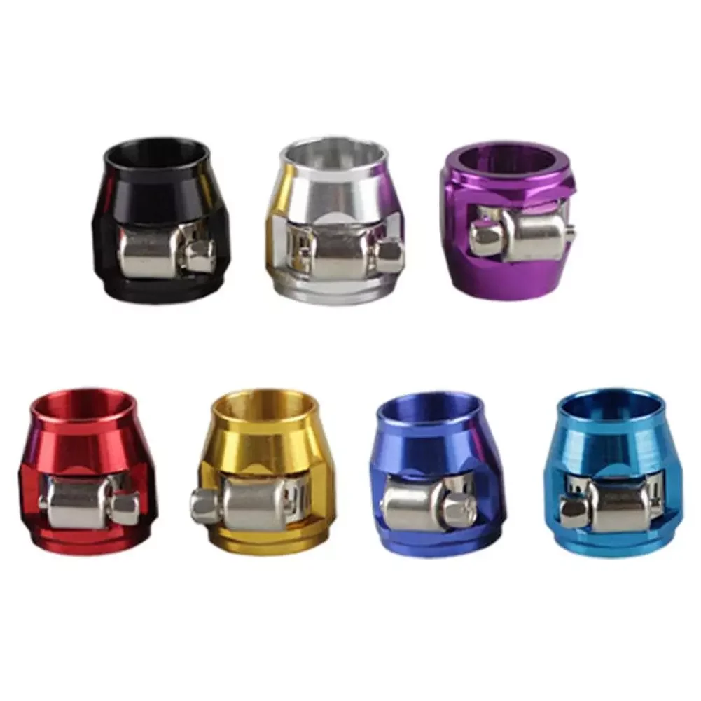 

Hose Clamp 6 AN4 AN6 AN8 AN10 AN12 End Fuel Pipe Clip Oil Water Tube Hose Fittings Finisher Clamps Hex Finishers