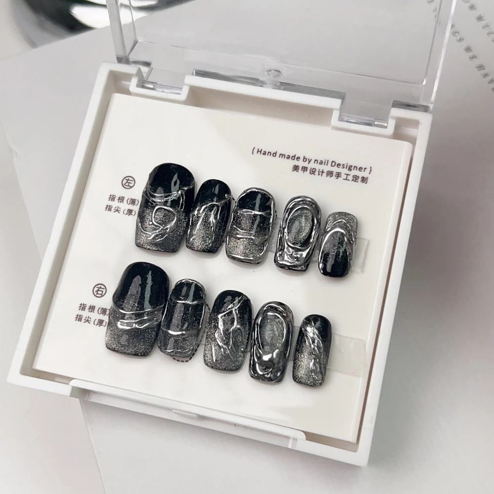 

MINISO Ручной работа короткие квадратные круглые ногти Y2K