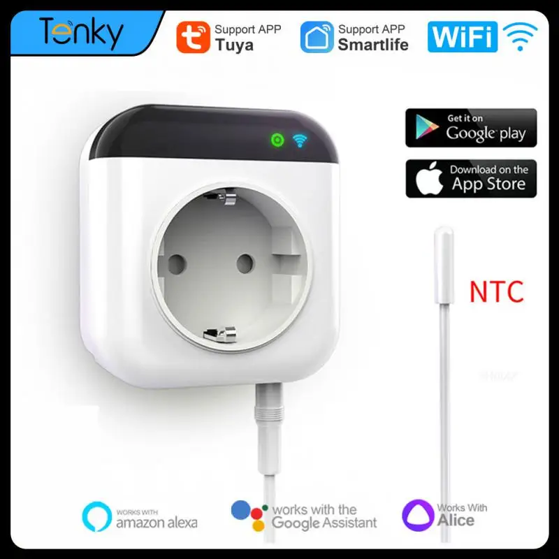 

Tuya Smart Home Wifi Thermostat Socket With Power Monitor Smart Life APP 15A 4400W Works With Alexa Google Home Yandex Alice