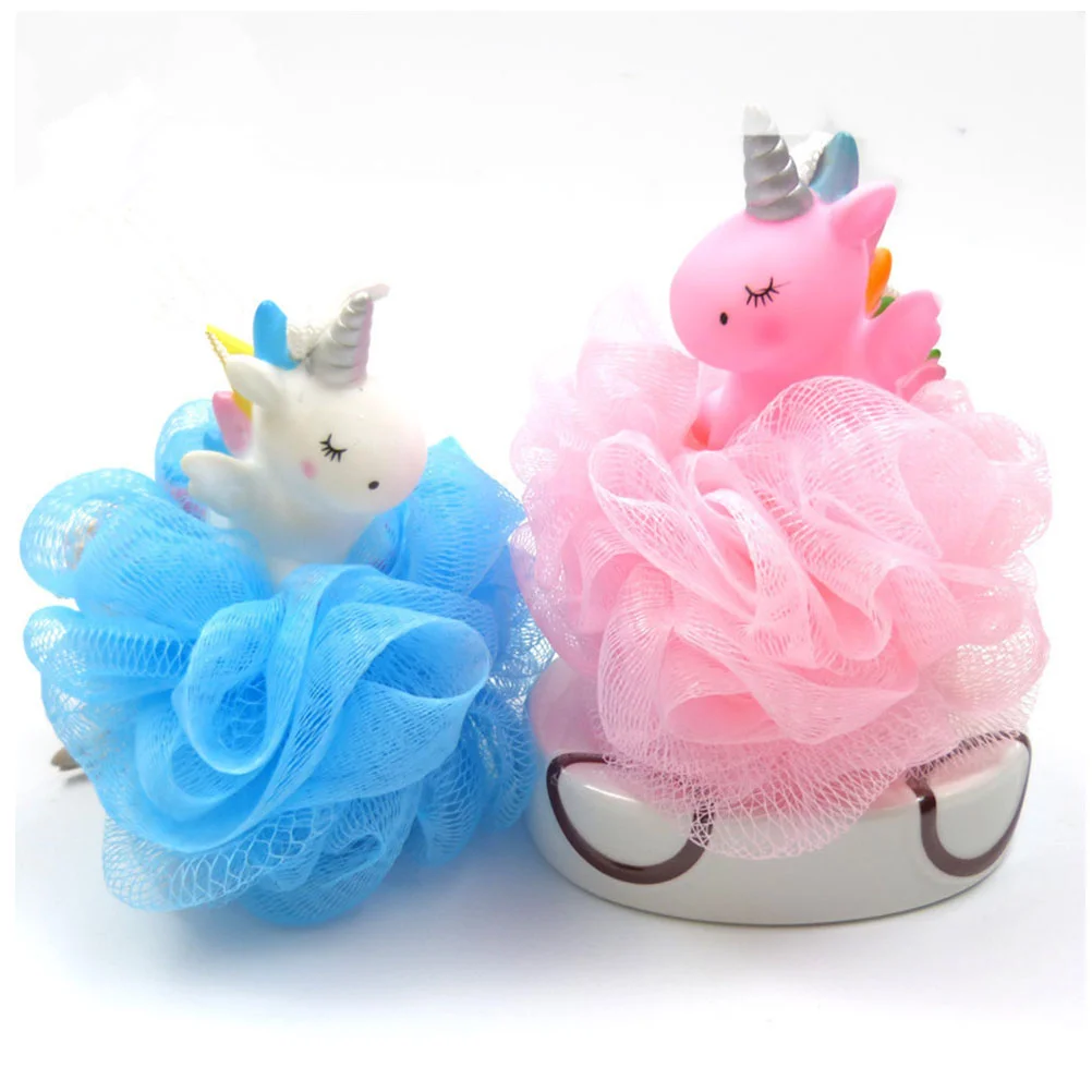 

2 Pcs Body Wash Kids Unicorn Bath Ball Bubble Maker Exfoliating Balls Gloves Foaming Shower Sponge Loofah Pvc Child