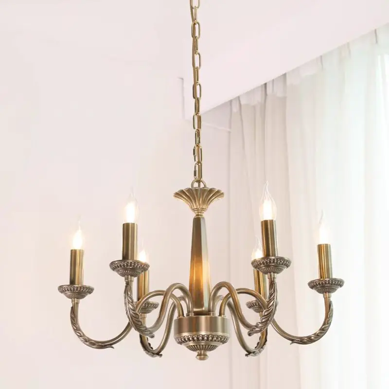 Глубокая антикварная медная американская лампа для спальни свет в древнем стиле