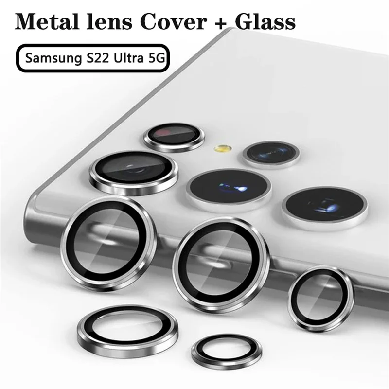 

For Samsung Galaxy S22 Ultra Camera Lens Protector Aluminum Alloy Metal Tempered Glass Camera Film for S22 Ultra Accessories