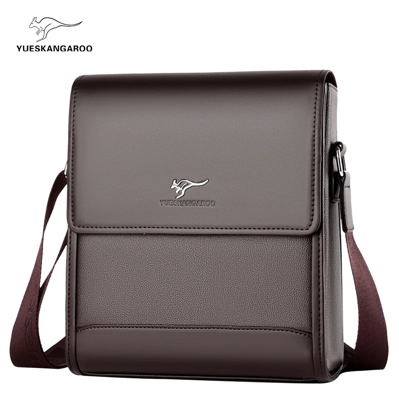 

YUESKANGAROO Luxury Brand Men Shoulder Bag Business Messenger Bag Male Casual Leather Sling Crossbody Bag Vintage Man Briefcase