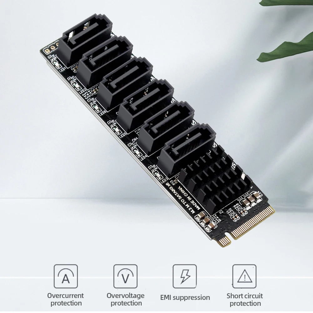 Плата расширения M2 M-EKY PCIE3.0 до SATA6G, 16000 Мб/с, скорость передачи, PCI плата расширения для жесткого диска, поддержка SATA