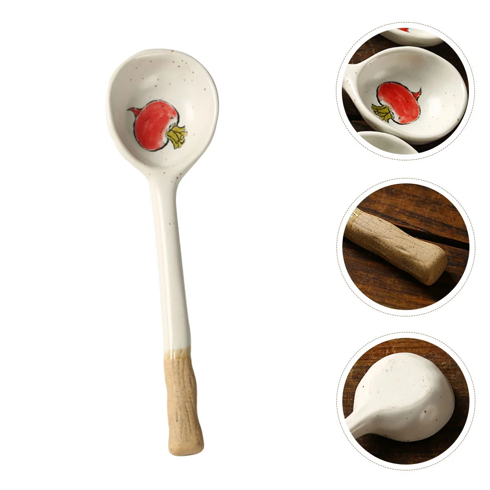 

Spoon Spoons Ceramic Soup Coffee Asian Ramen Porcelain Scoop Dessert Appetizer Dinnerstirring Noodle Formula Cream Japanese Ice