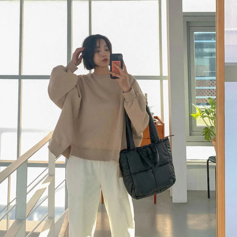 

Simplicity Polyester Women's Tote Bag Casual Large Capacity Solid Color Shoulder Bag Zipper Versatile Female Handbag