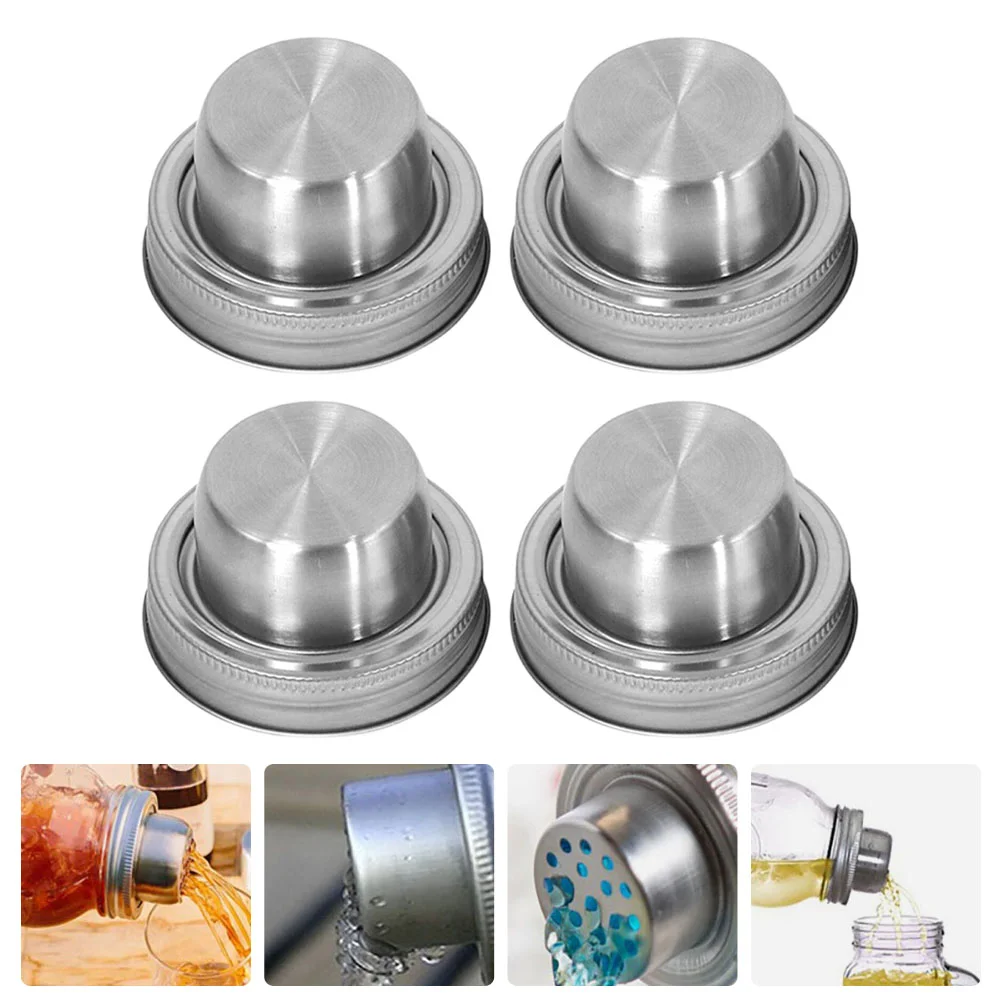 

Shaker Jar Mason Lids Lid Cocktailfor Herbglass Pepper Spout Seasoning Shakersdispenser Convenient Germination Jars Shaking Salt
