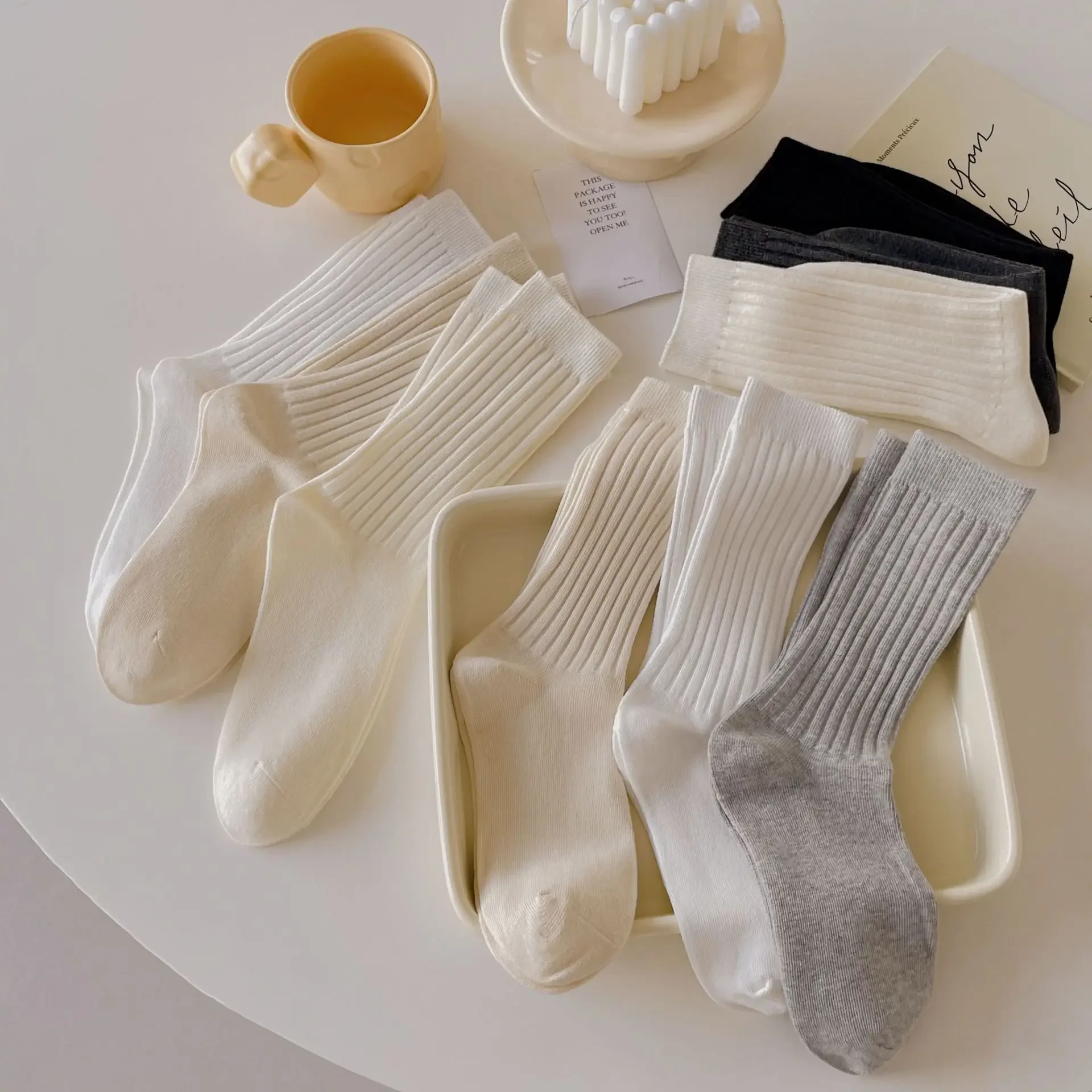 Женские носки осенне-зимние модные вязаные хлопковые длинные женские уличные в