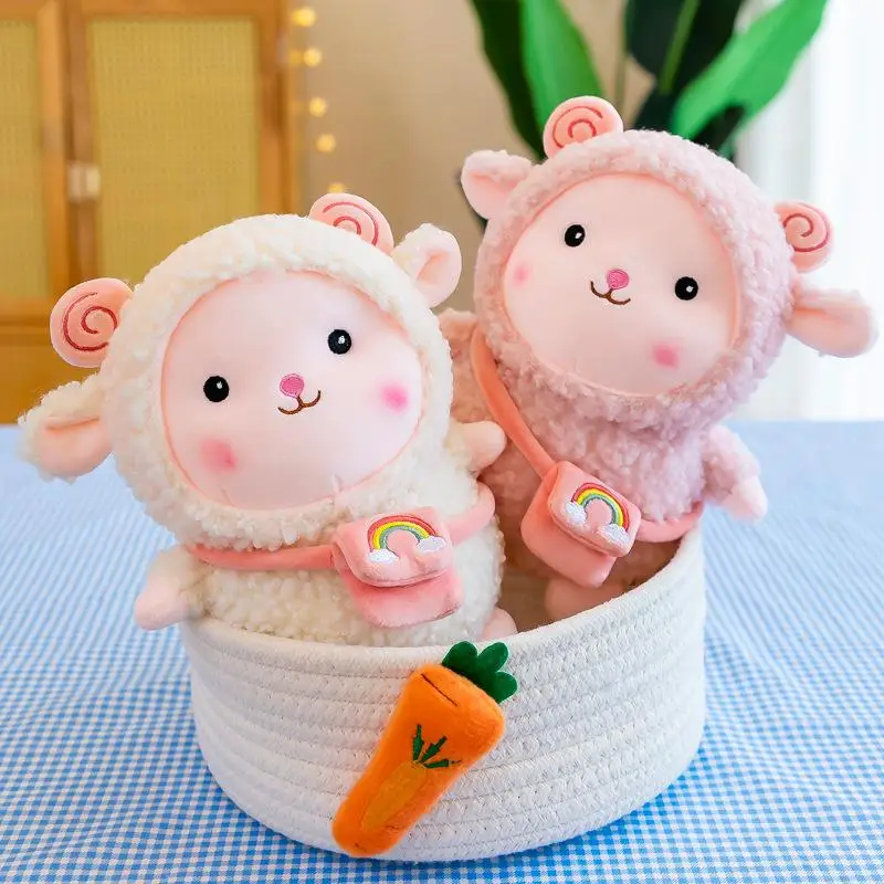 

2022 New Stuffed Animal Toys White/Pink/Green Cute Plush Sheep Doll Character Children's Baby Friends Birthday Christmas Gifts