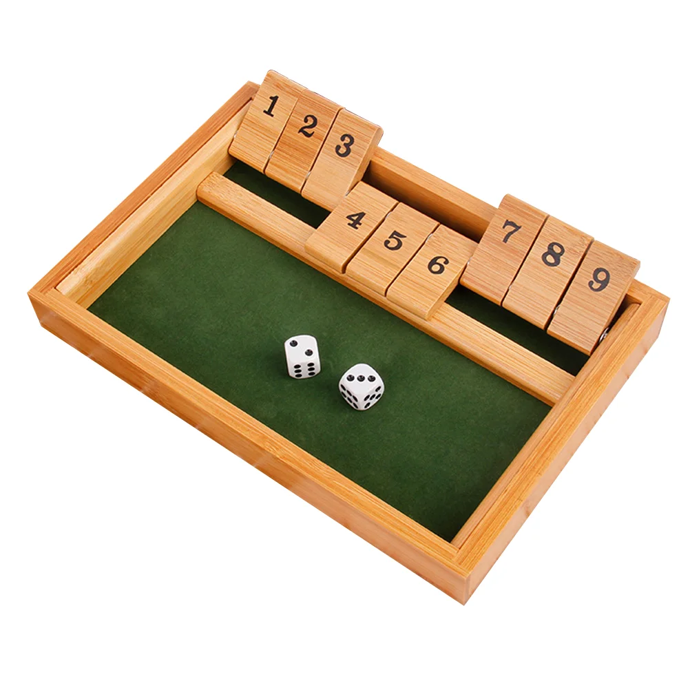 

Game Board Wooden Dice Box The Shut Party Table Games Pub Family Flipping Number Portable Travel Mathtoy Learning Way