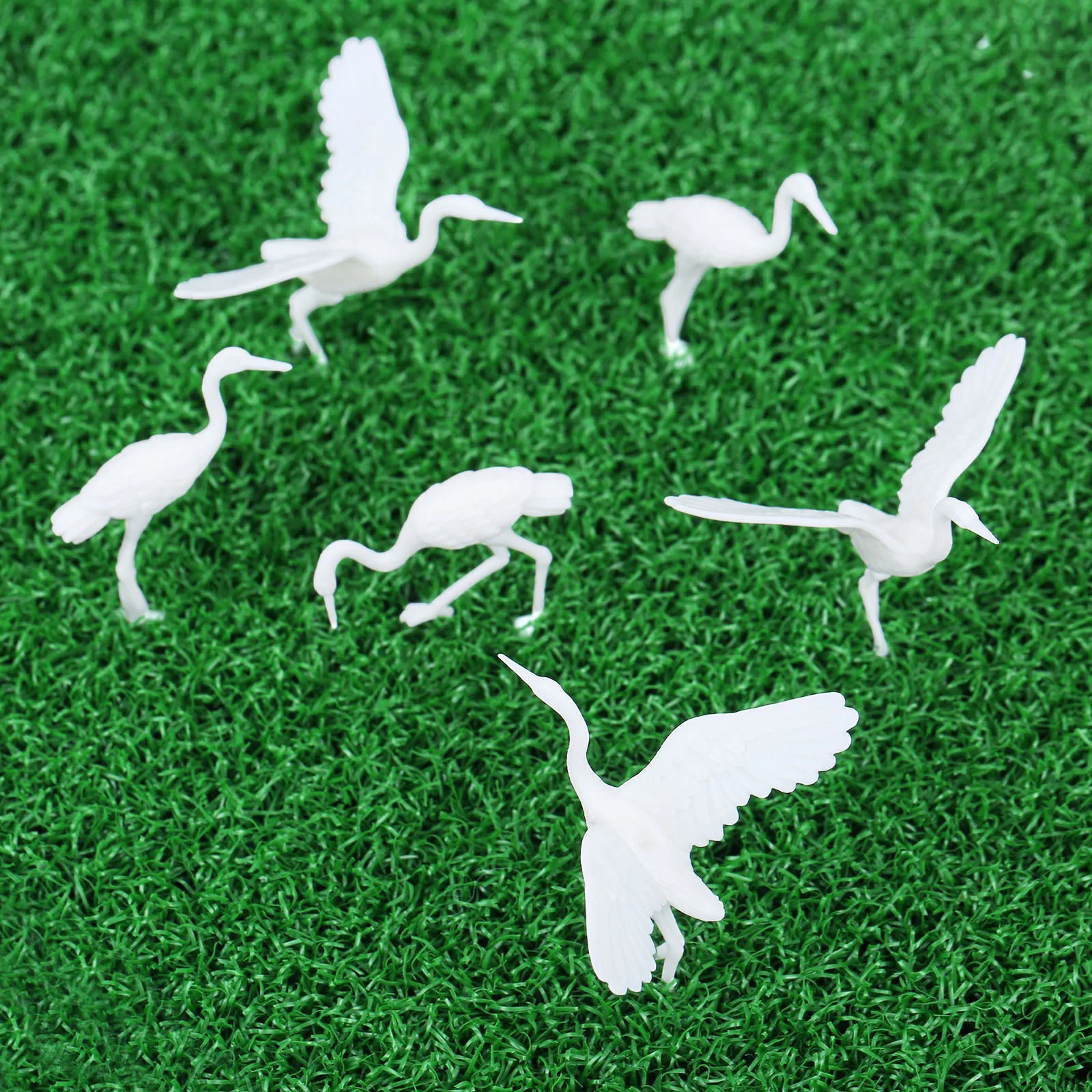 10pc 35mm Red-crowned Crane Models Mini Swan Birds Figure Plastic Toy Unique Decoration Scenes Layout Miniatures Landscape Decor - купить по
