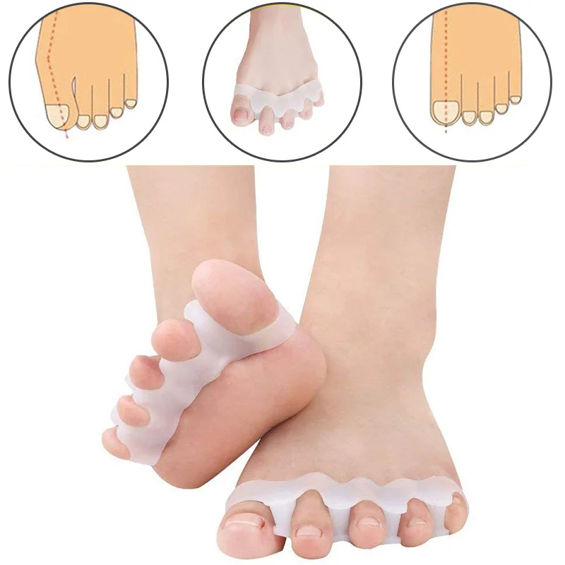 

Silicone finger toe straightener protects toe from bunions toe treatment separator stretcher painkiller foot care 5 colors