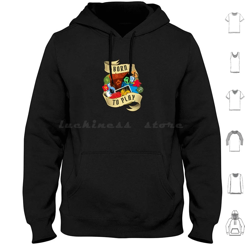

Худи с длинным рукавом Born To Play Boardgames gloomhavin terrashaping со вкусом Heroquest Сумерки Everdell ролевой arкхэм