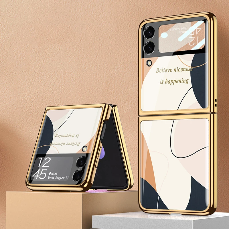 

Чехол для samsung galaxy z flip3, флип-чехол для телефона с полным покрытием для galaxy z flip 3