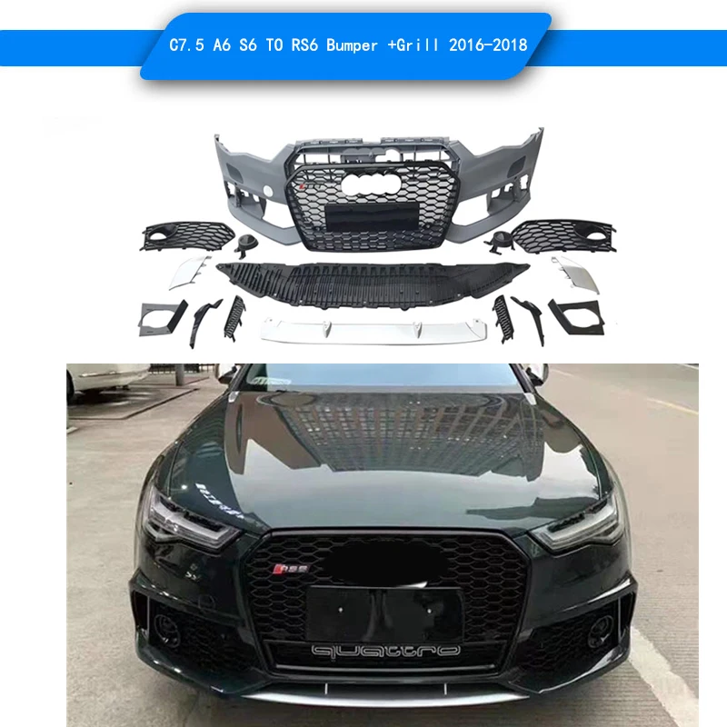 C7.5 A6 S6 TO RS6 автомобильный Bodykit подходит для Audi 2016-2018 замена переднего бампера в