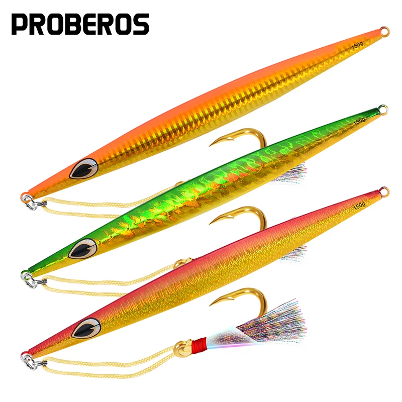 

PROBEROS 6PCFS Metal Lure SET Fishing Bait 150g Metal Jig Fishing Lure Paillette Knife Wobbler Artificial Hard Bait Jigging Lure
