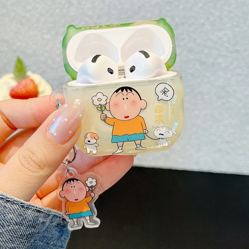 Фото Чехол для наушников с рисунком аниме Shin-chan Boochan, подвеска для AirPods Pro 2-го поколения Pro3, чехол для Apple AirPods 1 2 3 4, защитный чехол №5