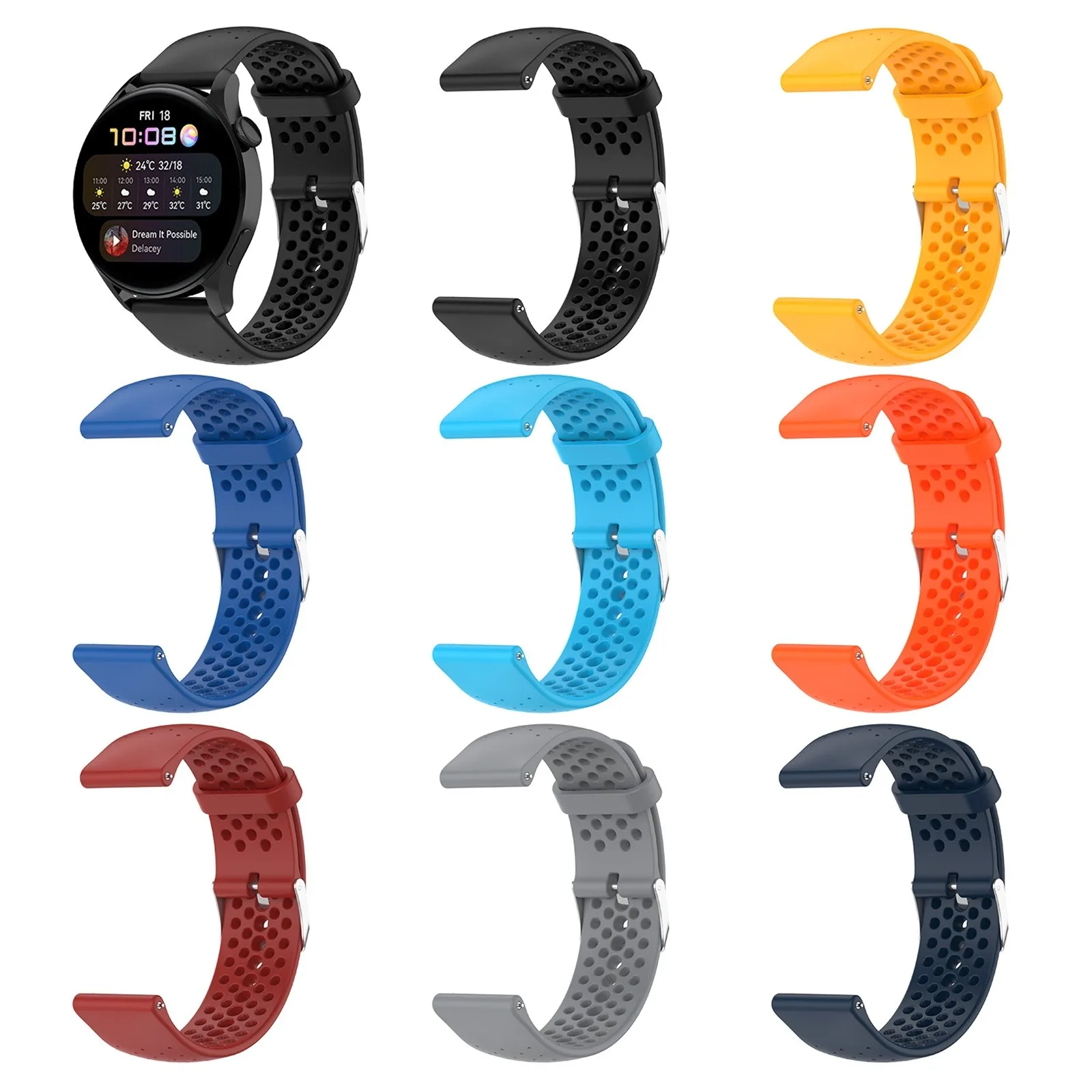 

Suitable For Boneng Polar-Vantage M/M2 Watch Silicone Strap Sports Watch Replacement Wristband Solid Color Strap