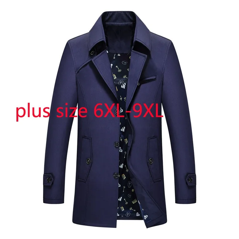 New Arrival Super Large Autumn Windbreaker Men Thin Spring And Autumn Single Breasted Casual Coat Plus Size 6XL 7XL 8XL 9XL