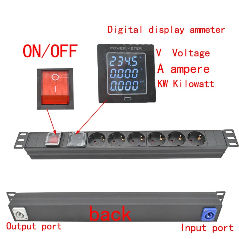 

Strider Rui блок питания PDU 19 дюймов 16А