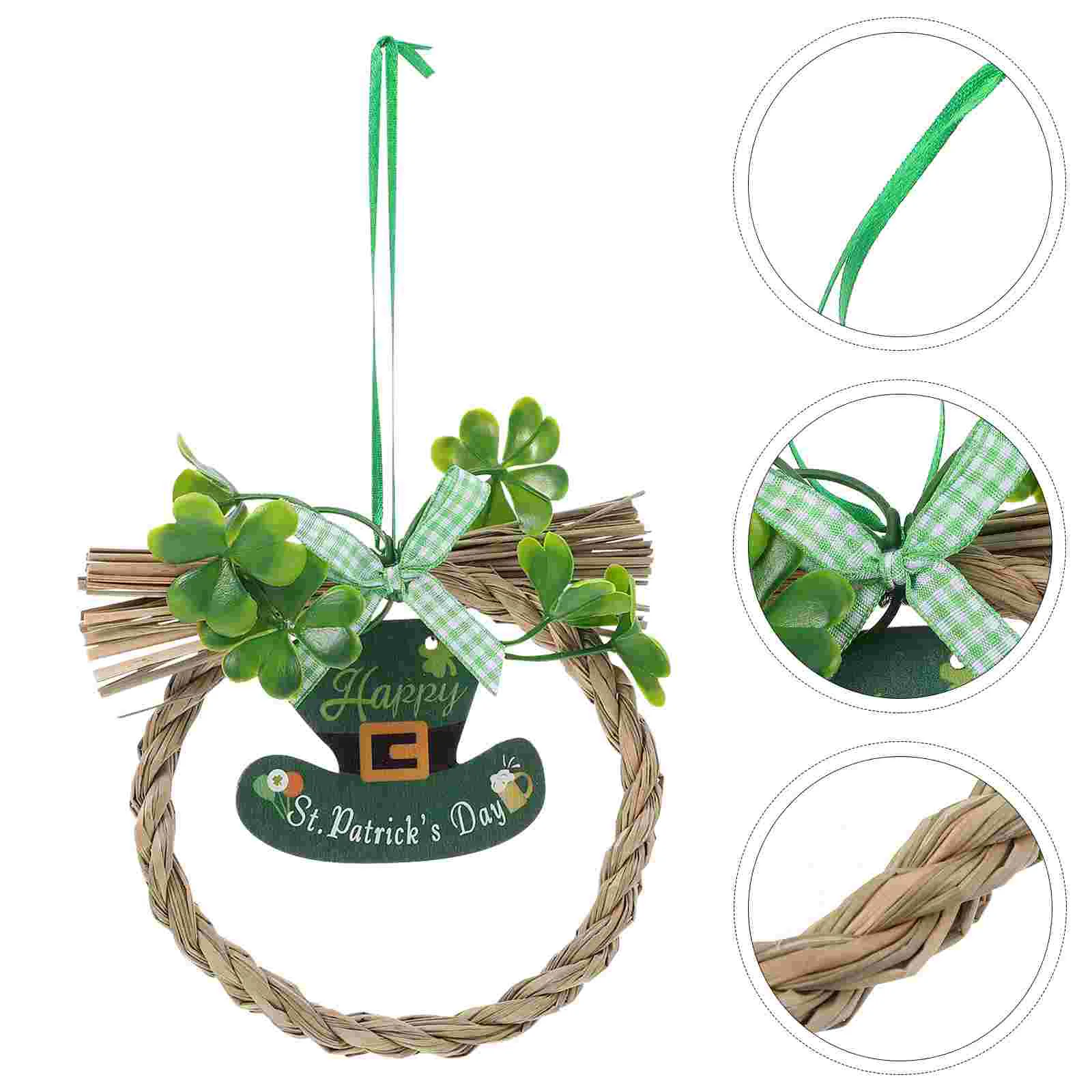 

Patricks Day Wreaths Front Door Patricks Day Wreath Cloth Happy St Patrick S Sign Party Wall Window Hanging Decor