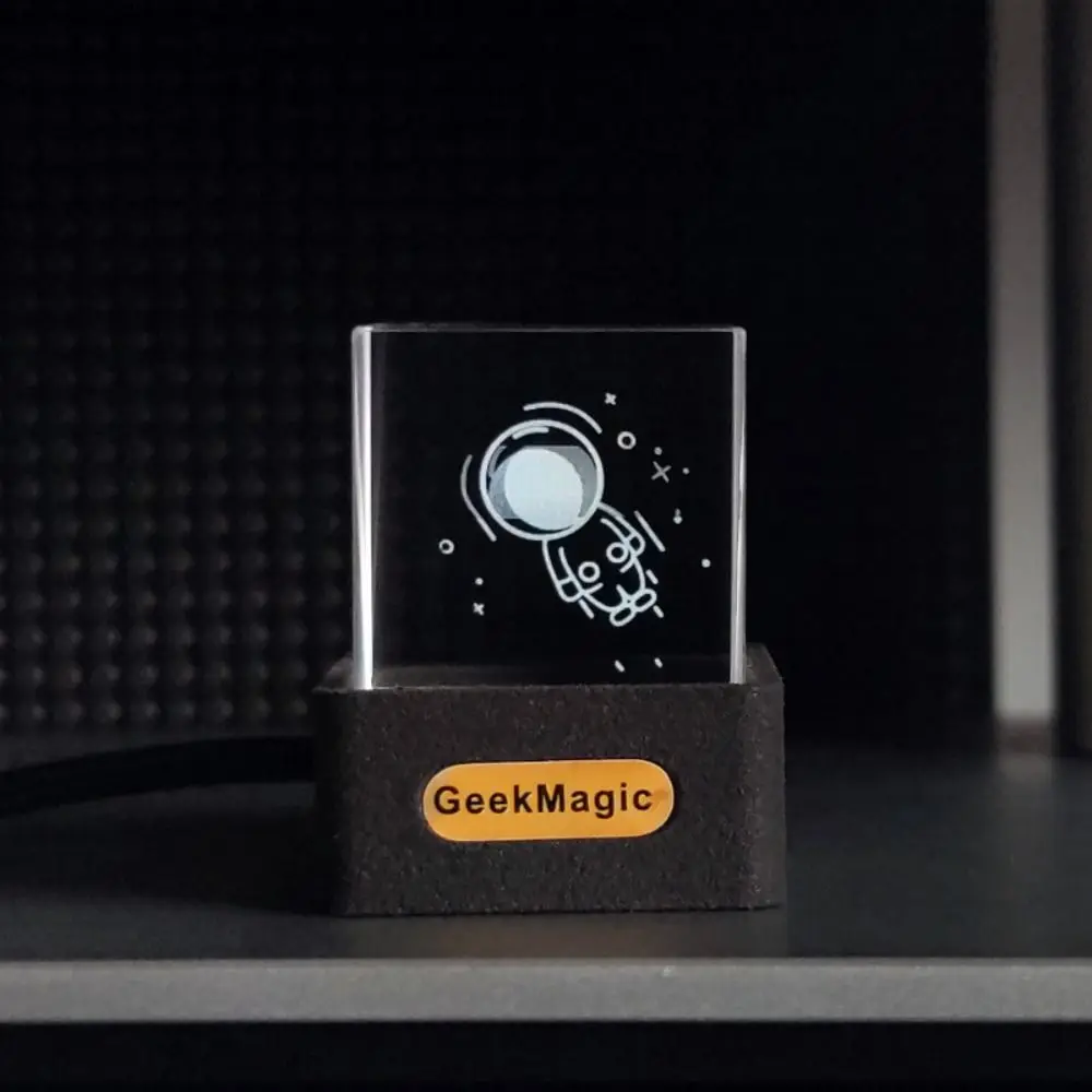 С анимацией GIF альбом GeekMagic GIFTV Smart Погодная станция хрустальный куб креативный