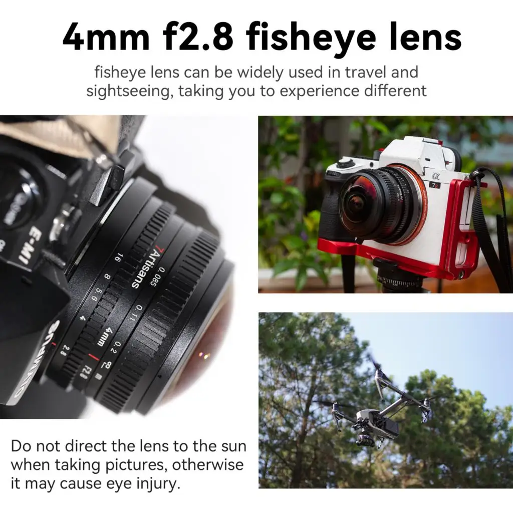 7 предметов 7 ремесленников 4 мм F2.8 225 °   Круглая рамка M43 «рыбий глаз» MF Prime Lens для Sony E Fuji X Micro 43 Canon EOS-MCameras (art.: 3920ce3cbbce8) - 3920ce3cbbce8