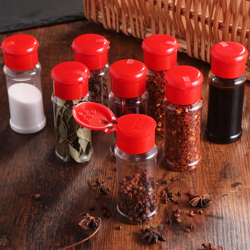

Pepper Shakers Kitchen Salt Jar Seasoning Shaker Jars Organizer Clear Container Jars with Lids