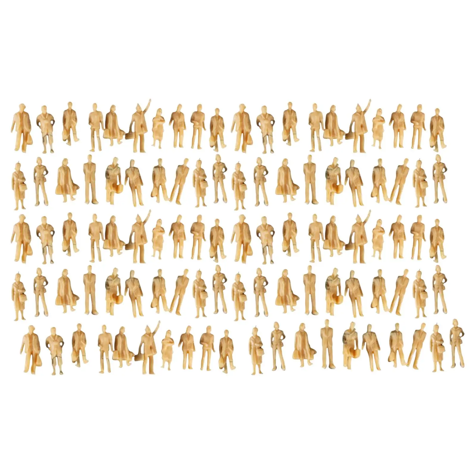 

100Pcs 1:87 Scale Model Figures Unpainted Tiny People Standing Desk Decoration