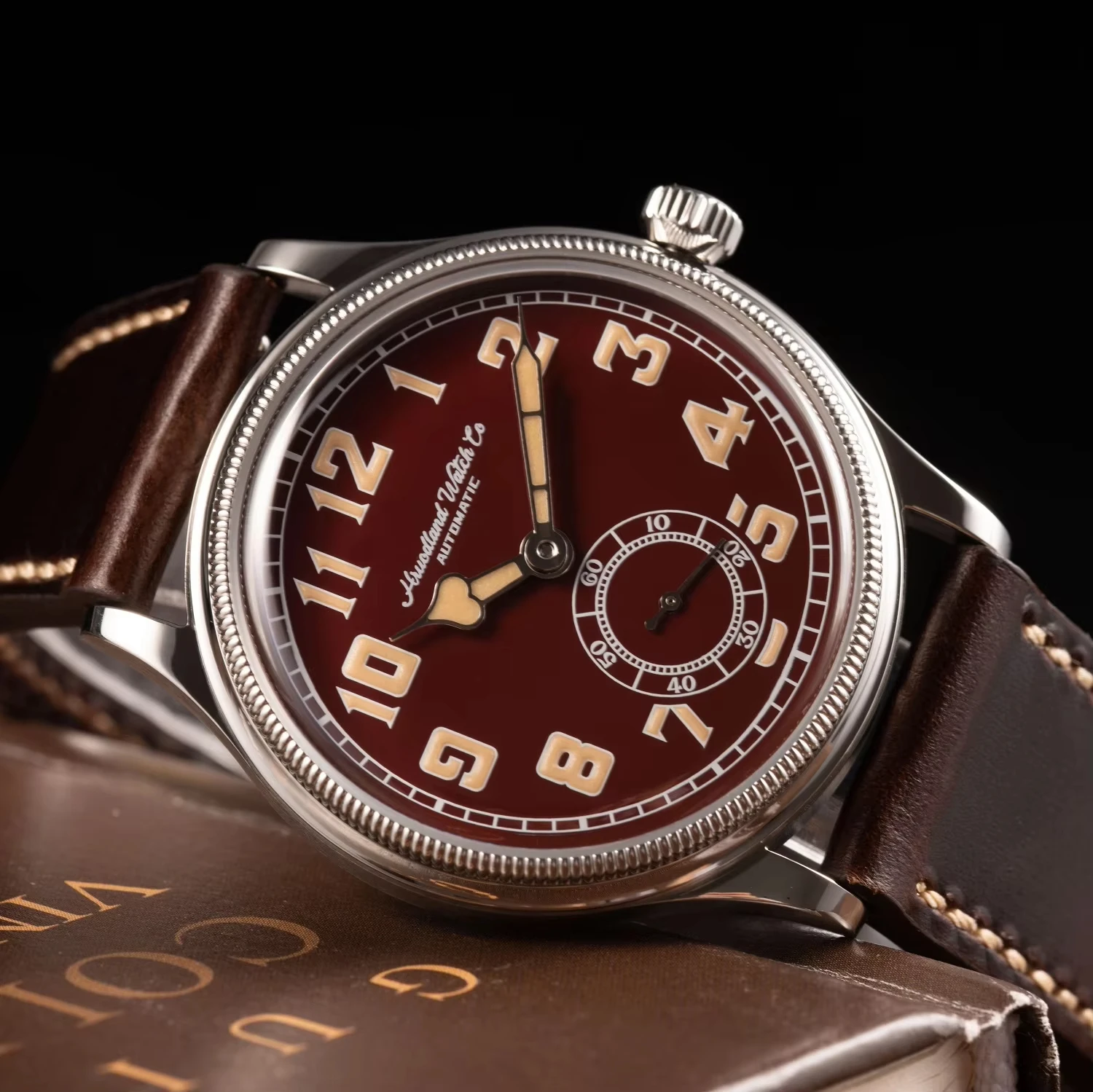 Hruodland F027 Классические автоматические мужские часы Sapphire Galss Seagull ST1701 механические