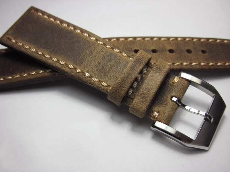 

20 21 22mm Retro Crazy Horse Skin Watch Strap Handmade Men's classic Watch Band Genuine Leather personalise Belt Watchbands