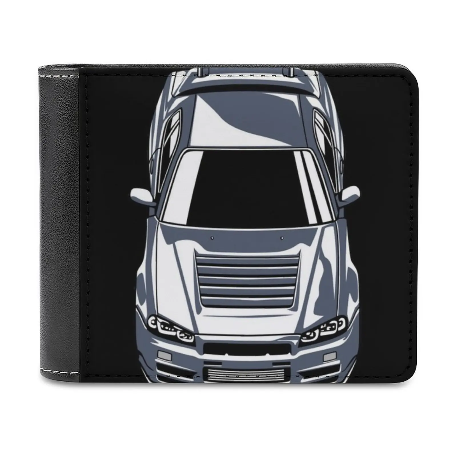 

Кошелек Nissan Skyline Gt-R R34 мужской, кожаный короткий бумажник с узором, модный клатч с несколькими кармашками для карточек, Nissan Nissanskyline