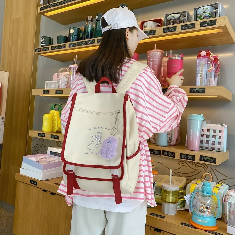 

Новинка 2022, квадратная школьная сумка, женский рюкзак в Корейском стиле для кампуса Harajuku ulzzang tide, рюкзак с подбором цветов