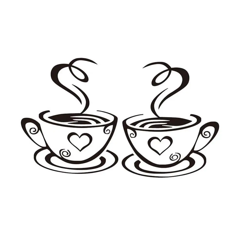 

Черные наклейки, искусство «сделай сам», наклейка с рисунком кофе, украшение для дома, кухни, кафе, ресторана, горячая Распродажа