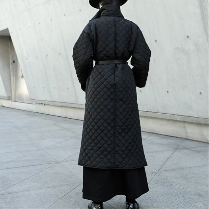 2021 Oversize X-Long Cotton-padded Coat Long Sleeve Loose Fit Women Parka Fashion Tide New Spring Autumn Winter Warm Parkas