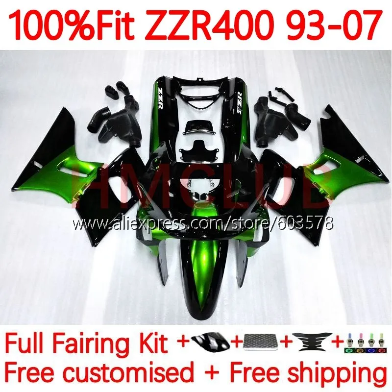 

Injection For KAWASAKI NINJA ZZR 400 green metal ZZR400 1993 1995 1996 1997 1998 1999 ZZR-400 00 01 02 05 06 07 Fairing 83No.119