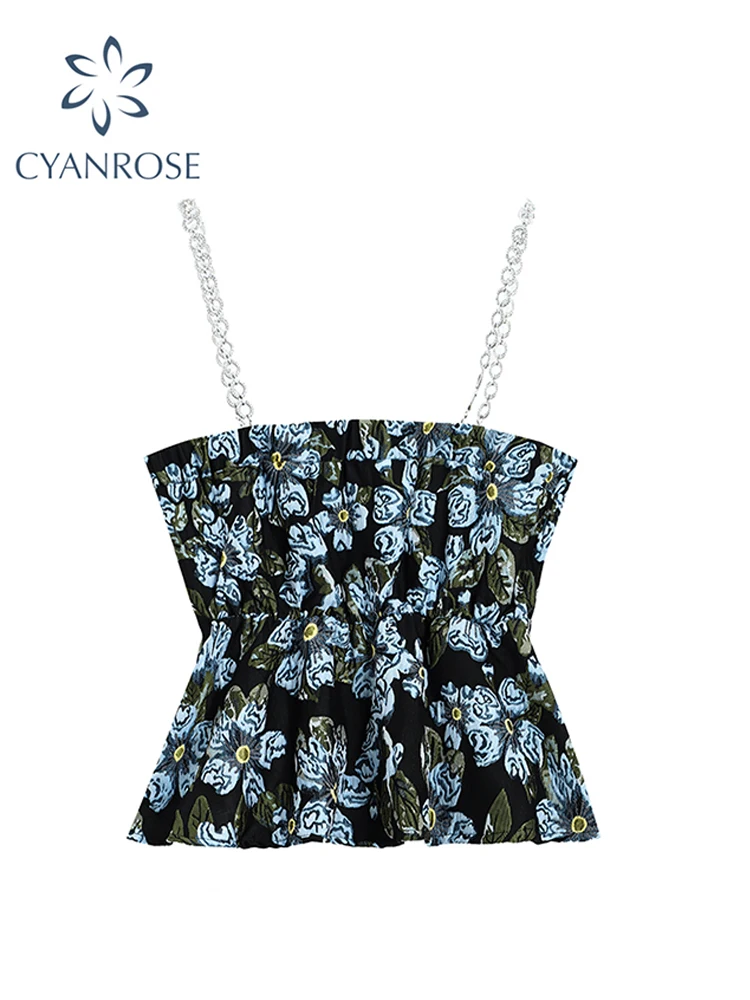 

Женская Винтажная Майка с открытыми плечами, с цветочным принтом