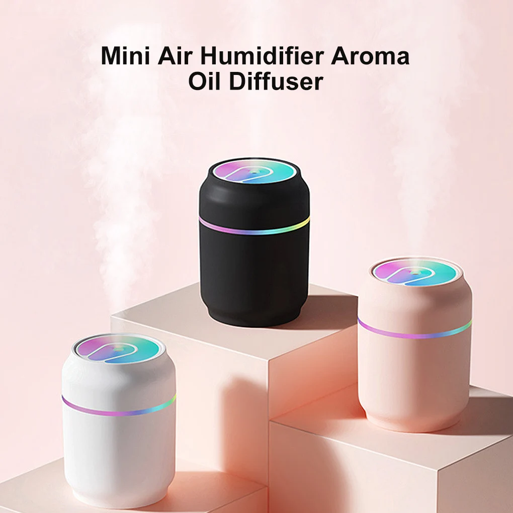 

3 Colors Portable 300ml Electric Air Humidifier Aroma Oil Diffuser USB Cool Mist Sprayer with Colorful Night Light for Home Car