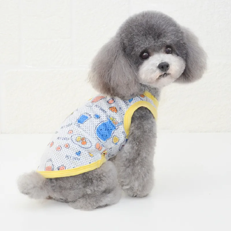 

Летняя одежда для собак, сетчатый жилет, рубашка для кошек и щенков, одежда для йоркширского терьера, Бишон, пудель, Мальта, одежда для домашн...