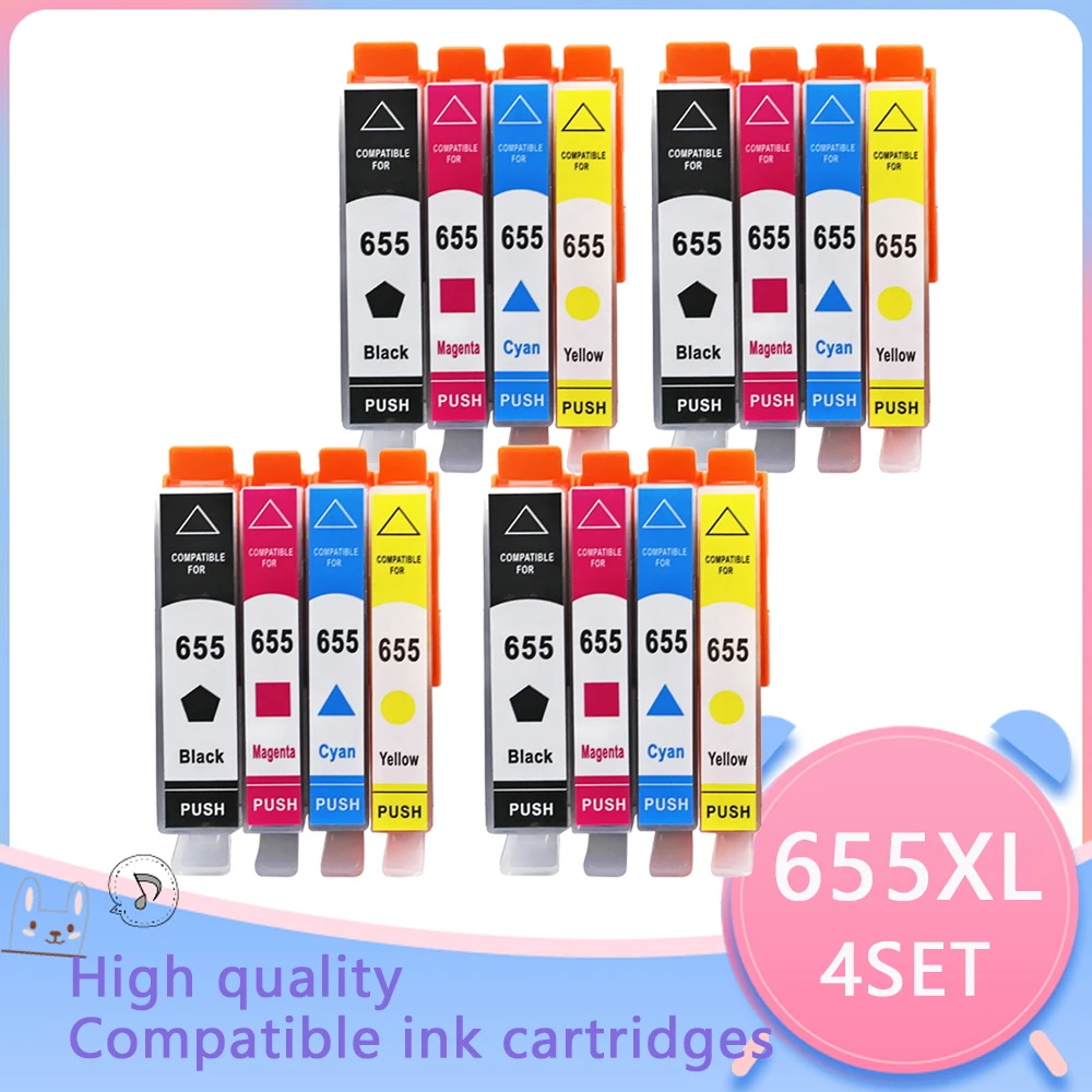 

Compatible for HP 655 Ink Cartridge 655XL HP655XL Replacement for HP Deskjet 3525 5525 4615 4625 4525 6520 6525 6625 Printer