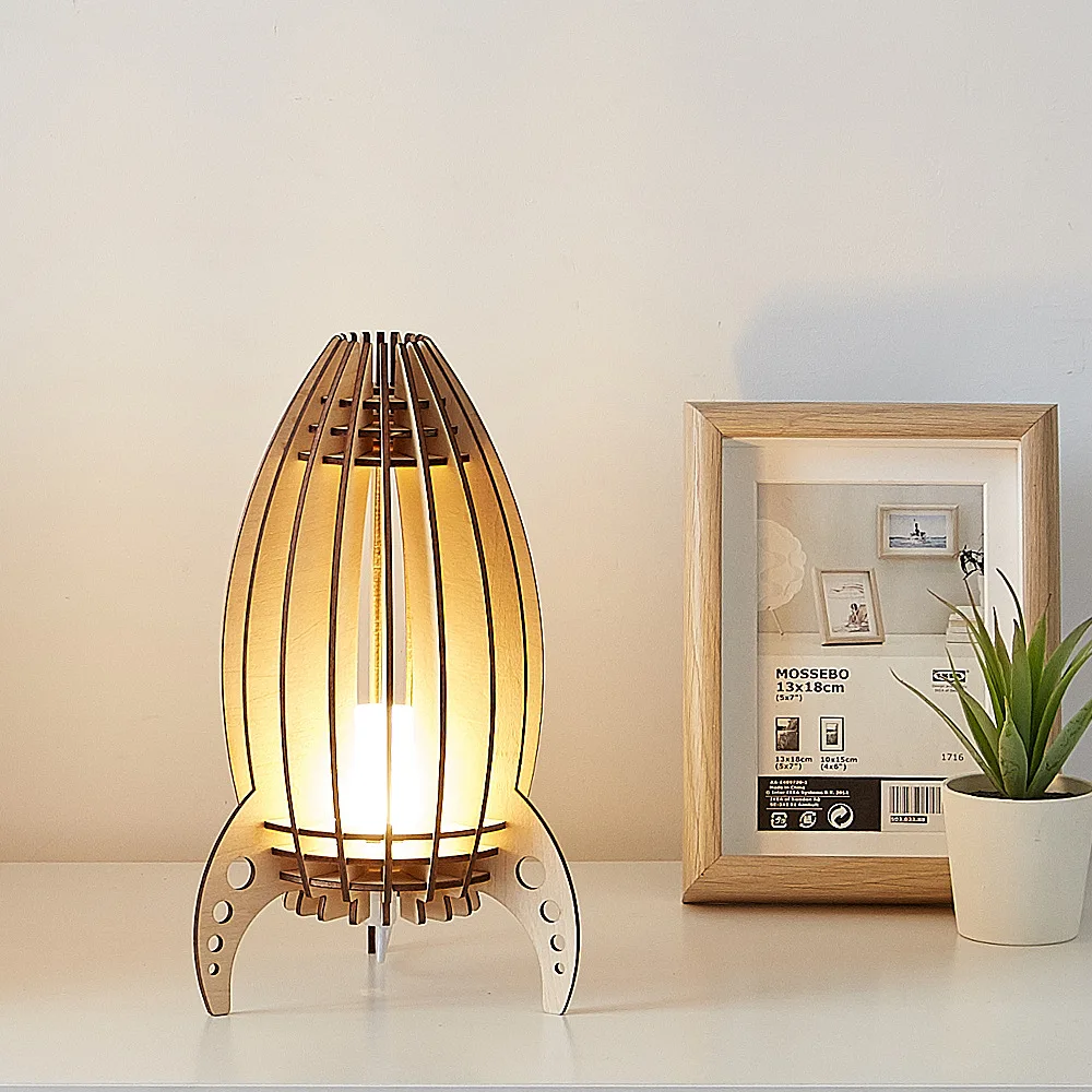 

Creativity HOME DECOR Desk Lamp Rocket Bedside Lamps Decoration for Bedroom Korean Interior Carving Nightlights Child Gift Light