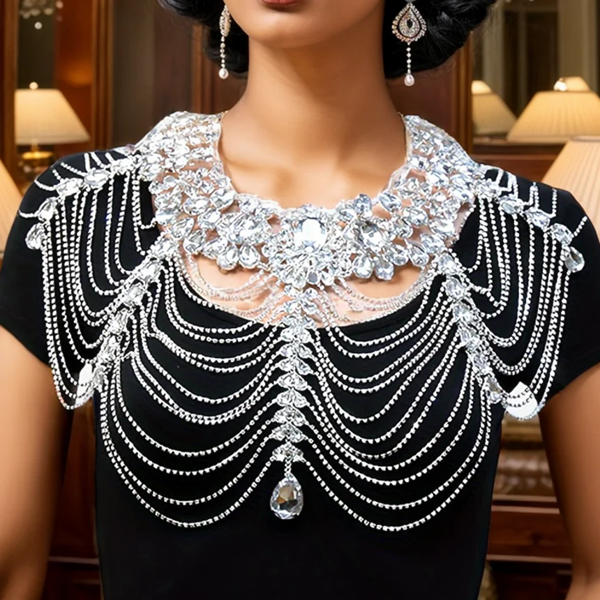 Vedawas Роскошная Большая Женская Цепочка Для Тела С Кисточкой Элегантный Блестящий