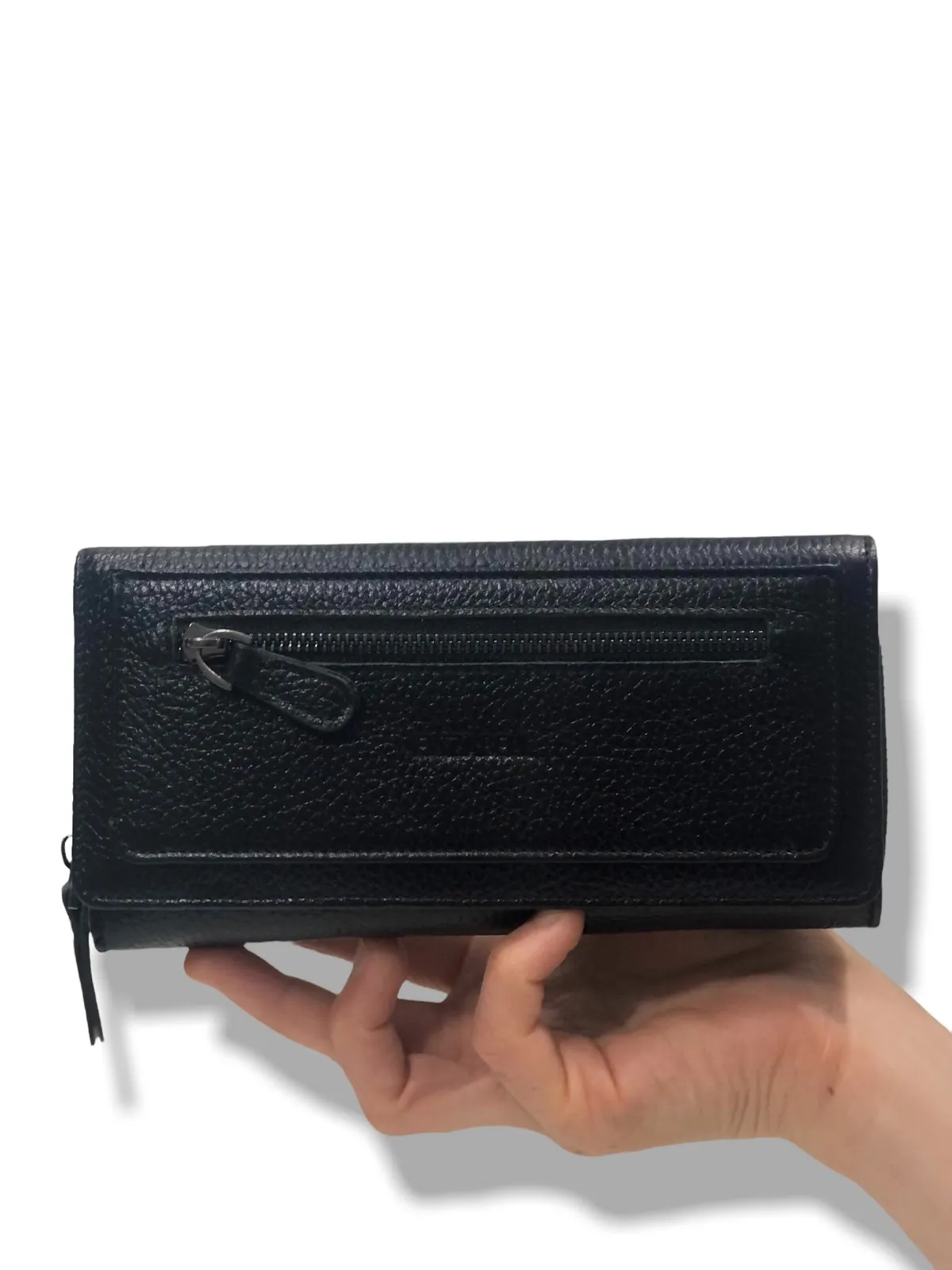 

ElizaBell black real leather women wallet 100 leather big money card bag