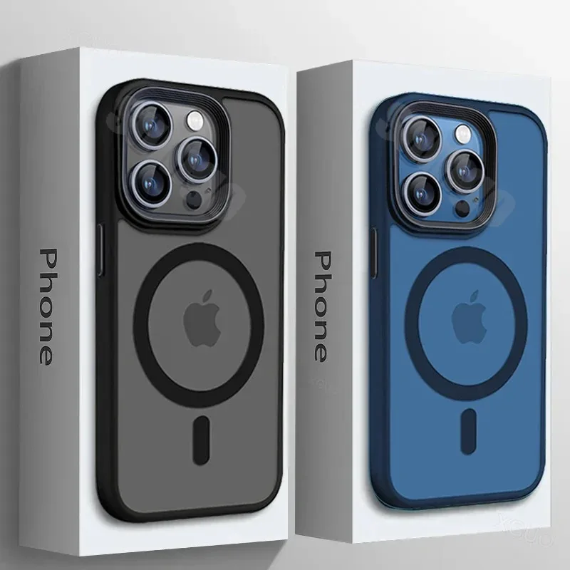 New 16 Series Matte Translucency Case For iPhone 15 14 13 12 11 Pro Max Plus Wireless Charging Magnetic Shockproof Back Cover