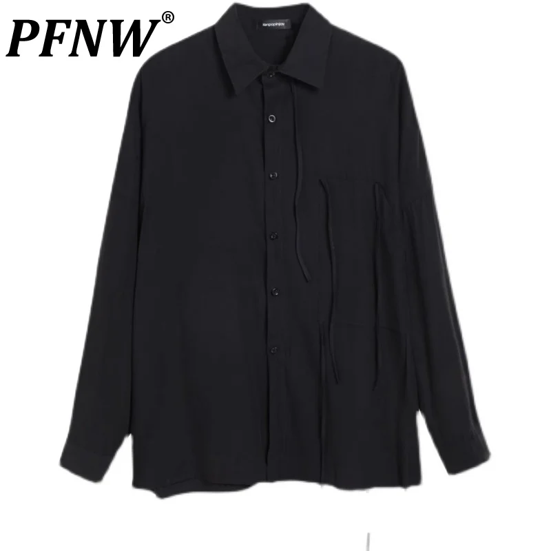 

PFNW Spring Autumn New Men's Darkwear Niche Design Casual Loose Shirts Punk Solid Fashion High Street Tide Chic Shirts 12A7883