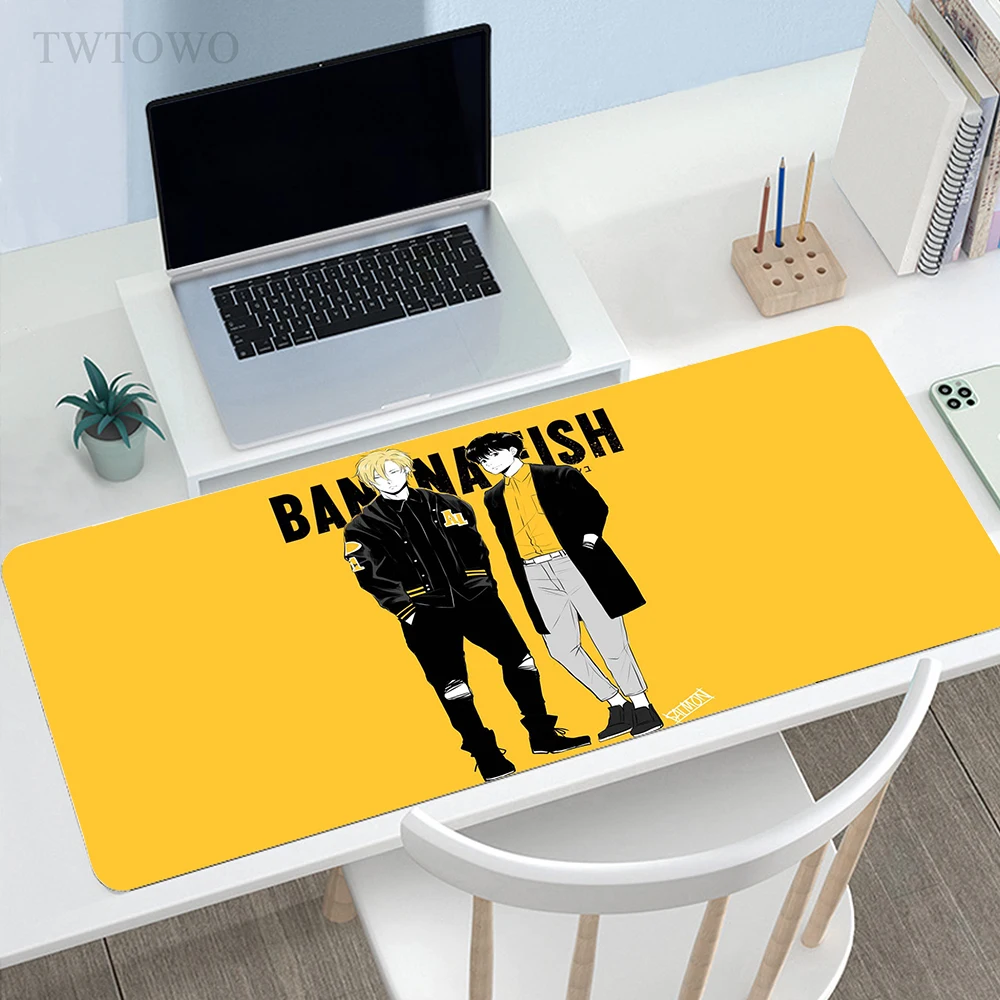 

Banana Fish Mouse Pad Gamer Large New Gaming Desk Mats Mouse Mat Laptop Natural Rubber Soft Gamer Desktop Mouse Pad Mice Pad